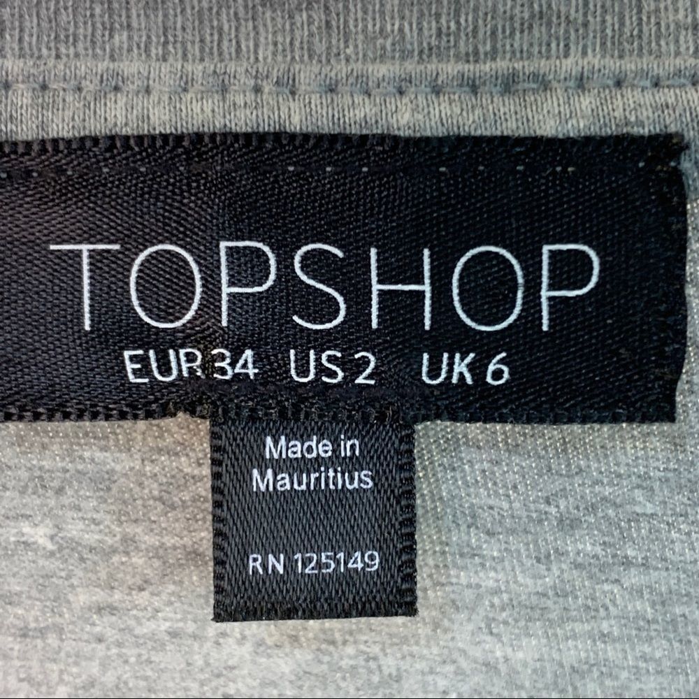 Topshop gray distress T-shirt women’s 8276 - Picture 6 of 9